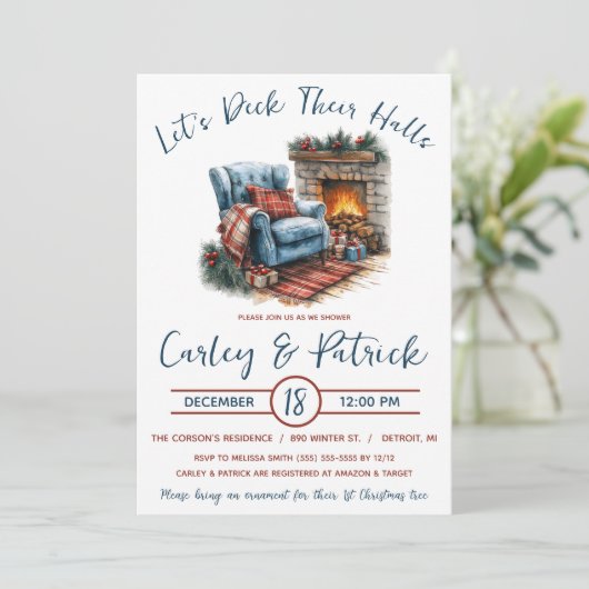 Let's Deck Their Halls, Holiday Bridal Shower 招待状 (スタンド正面)