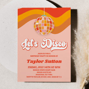 Let's Discoレトロ70sバースデーパーティー 招待状