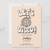 Let's Disco誕生日パーティークリーム 招待状 (正面)