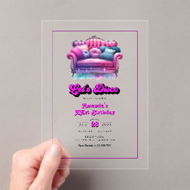 Let's Disco誕生日パーティー アクリル招待状