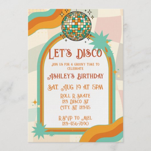 Let's Disco, Retro Birthday 招待状 (正面)