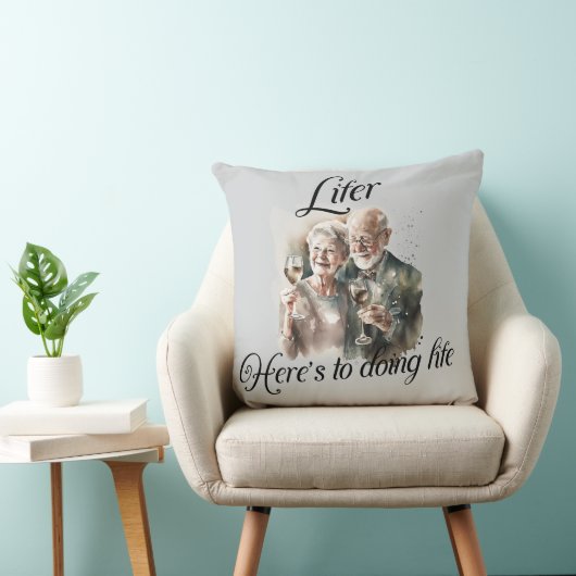 "Let's Do Life" Throw Pillow クッション (椅子)