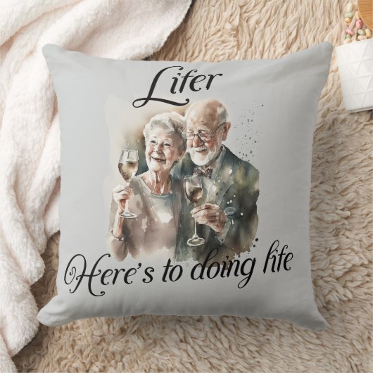 "Let's Do Life" Throw Pillow クッション (ブランケット)