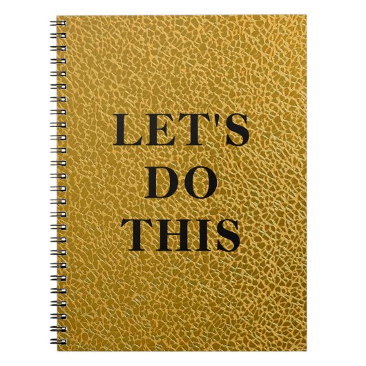 Let's Do This - Gold Texture Classic Notebook ノートブック (正面)