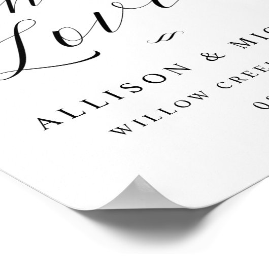 Let's Drink to Love Script披露宴ディナーサイン ポスター (角)