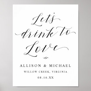 Let's Drink to Love Script披露宴ディナーサイン ポスター