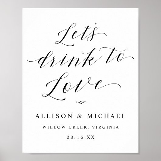 Let's Drink to Love Script披露宴ディナーサイン ポスター (正面)