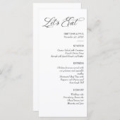 Let's Eat Elegant minimal menu black and white メニュー (正面/裏面)