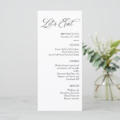 Let's Eat Elegant minimal menu black and white メニュー (スタンド正面)