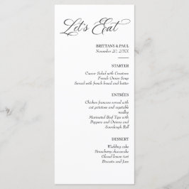 Let's Eat Elegant minimal menu black and white メニュー