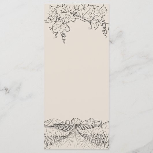 Let's Eat Napa Valley Vineyard Vinery Wedding メニュー (裏面)