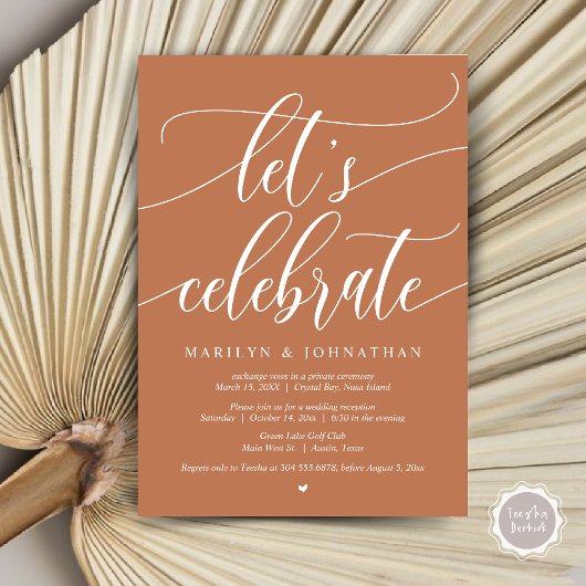 Let's Elopement祝パーティーNavy Blue 招待状