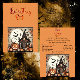 Let's Fang Out スクリプト モダン ハウント ハウス パーティー 招待状