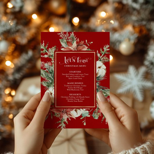 Let's Feast Christmas Menu Festive Christmas Frame メニュー