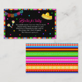 Let's Fiesta水色の赤ちゃんシャワー本ベビー エンクロージャーカード (正面/裏面)