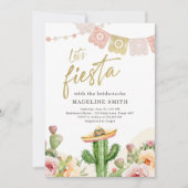 Let's Fiesta カクタス ウォーターカラー ブライダルシャワー 招待状 (正面)