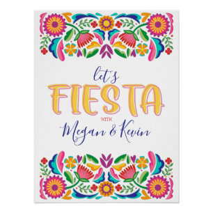 Let's Fiesta カップルシャワーパーティー装飾 ポスター