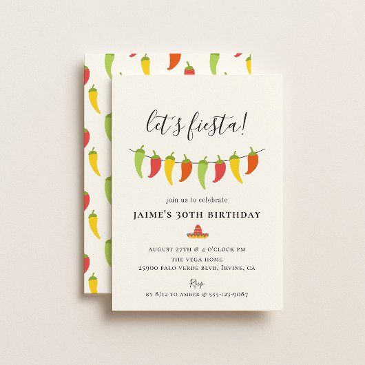 Let's Fiesta! チリペッパー誕生日パーティー 招待状