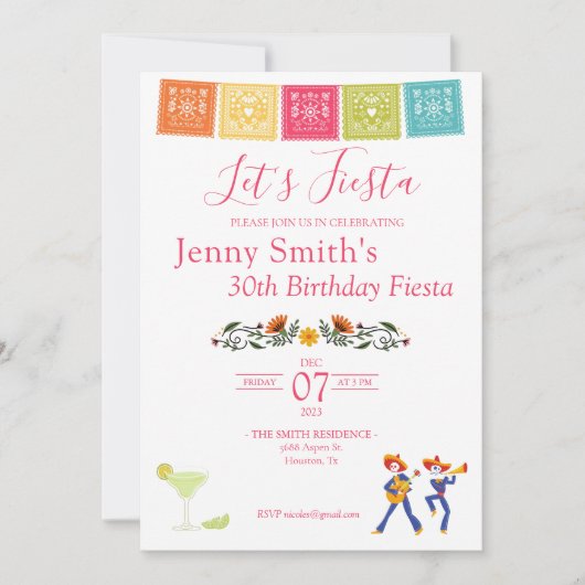 Let's Fiesta パーティー招待状 招待状 (正面)