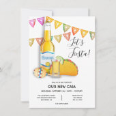 Let's Fiesta ビール テキーラ ショット タコ 新しい家 招待状 (正面)