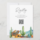 Let's Fiesta 水彩QRコード ブライダルシャワー 招待状 (裏面)