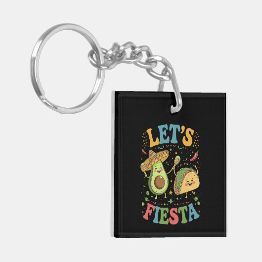 Let'S Fiesta Avocado And Tacos Cinco De Mayo キーホルダー (正面左)