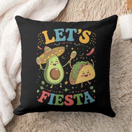 Let'S Fiesta Avocado And Tacos Cinco De Mayo クッション (ブランケット)