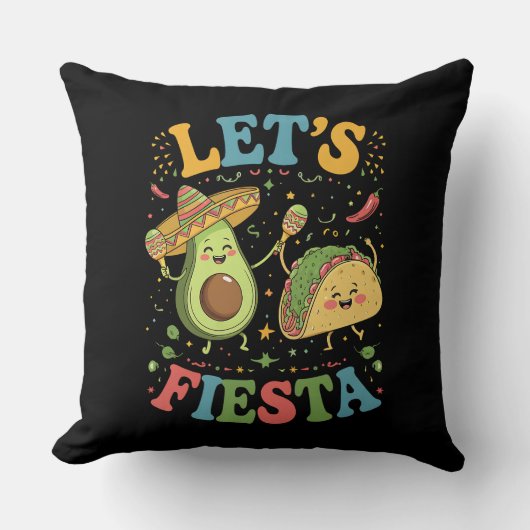 Let'S Fiesta Avocado And Tacos Cinco De Mayo クッション (正面)