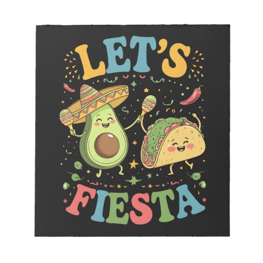 Let'S Fiesta Avocado And Tacos Cinco De Mayo ノートパッド (正面)