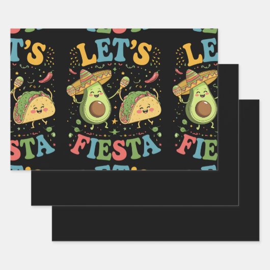 Let'S Fiesta Avocado And Tacos Cinco De Mayo ラッピングペーパーシート (セット)
