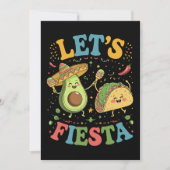 Let'S Fiesta Avocado And Tacos Cinco De Mayo 招待状 (正面)