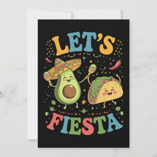 Let'S Fiesta Avocado And Tacos Cinco De Mayo 招待状 (正面)