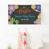 Let's Fiesta Baby shower bannerメキシコ産サボテン 横断幕 (インサイチュ)