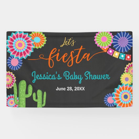 Let's Fiesta Baby shower bannerメキシコ産サボテン 横断幕 (横)