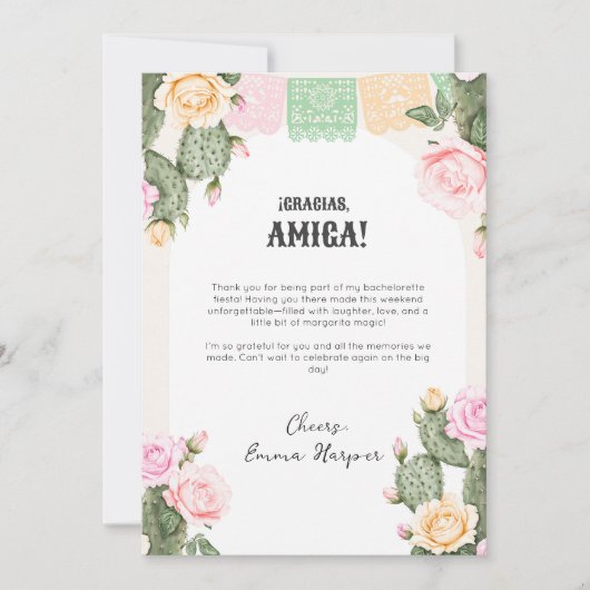 Let's Fiesta Bachelorette Weekend Thank You Card サンキューカード (正面)