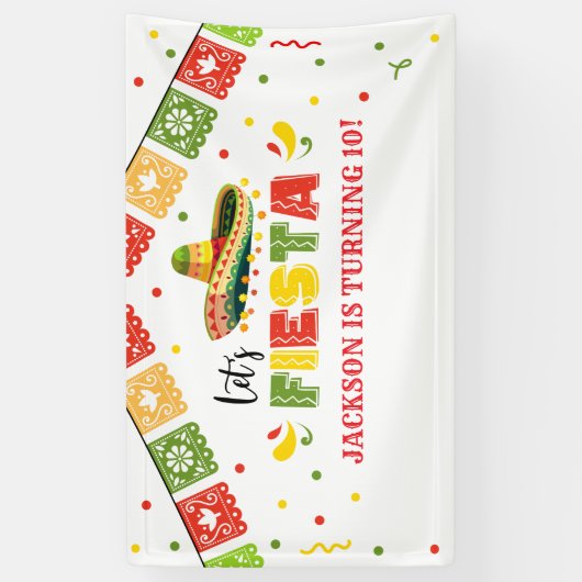 LET'S FIESTA Birthday Party banner backdrop  横断幕 (縦)