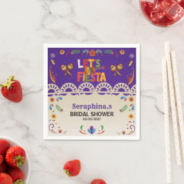 Let's Fiesta Bridal Shower Mexican Floral スタンダードカクテルナプキン