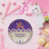 Let's Fiesta Bridal Shower Mexican Floral ペーパープレート (パーティー)