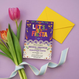 Let's Fiesta Bridal Shower Mexican Floral 招待状