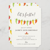 Let's Fiesta Chili Pepper誕生日パーティー 招待状 (正面/裏面)