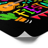 Let's Fiesta Cinco De Mayoパーティーメキシコギター ポスター (角)