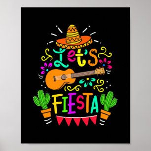 Let's Fiesta Cinco De Mayoパーティーメキシコギター ポスター