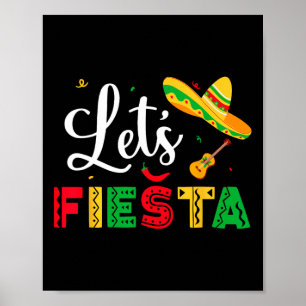 Let's Fiesta Cinco De Mayoメキシコのパーティー女性キッド ポスター