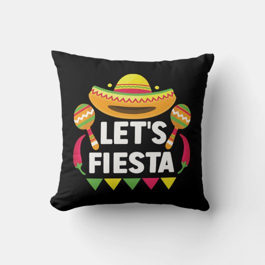 Let's Fiesta Cinco De Mayo，メキシコインスパイア クッション (正面)