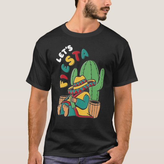 Let's Fiesta Cinco de Mayo Mexican Fiesta Cinco de Tシャツ (正面)