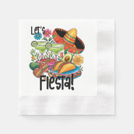 Let's Fiesta Fun Taco Margarita Sombre Paper Napki 縁ありカクテルナプキン