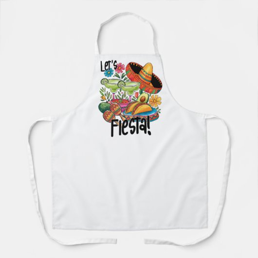 Let's Fiesta! Fun Tacos and Margarita Lover エプロン (正面)