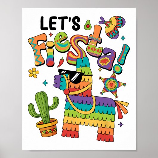 Let's Fiesta Pinata Cinco De Mayo Mexican Me ポスター (正面)