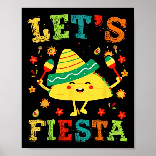 Let's Fiesta Taco Cinco De Mayo Boys Men Kids Mexi ポスター (正面)