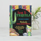 Let's Fiesta Tacos & Tequila Mexican 50th Birthday 招待状 (スタンド正面)